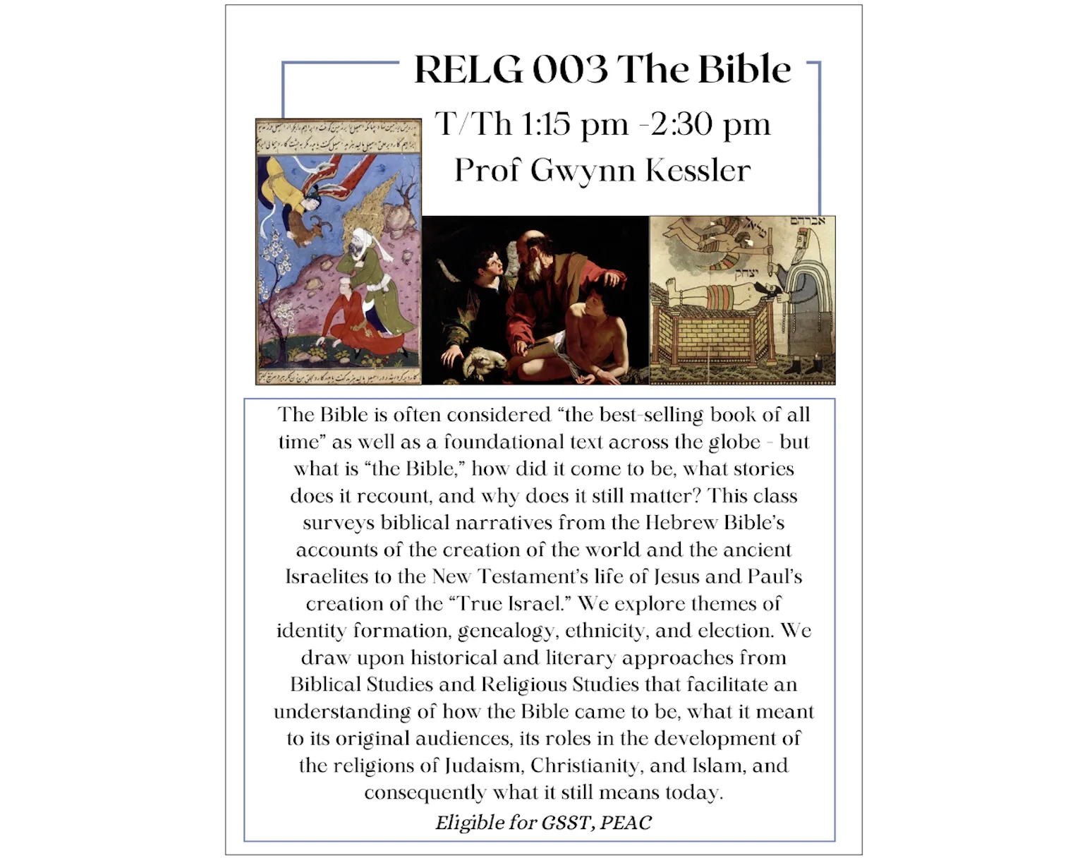 Religion 003 course poster