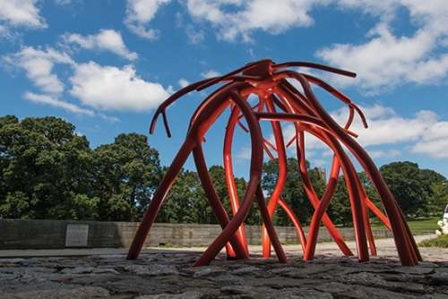 Red Steelroot sculpture
