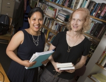  Rashelle Isip ’03 brings order to Professor of English Literature Betsy Bolton’s office life.