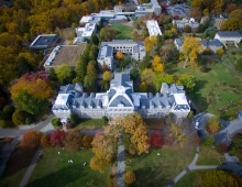 aerial view of Swarthmore College campus