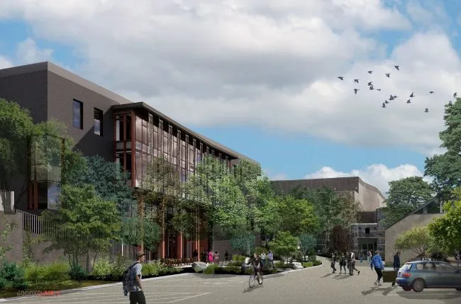 Rendering of Martin Hall plaza renovation