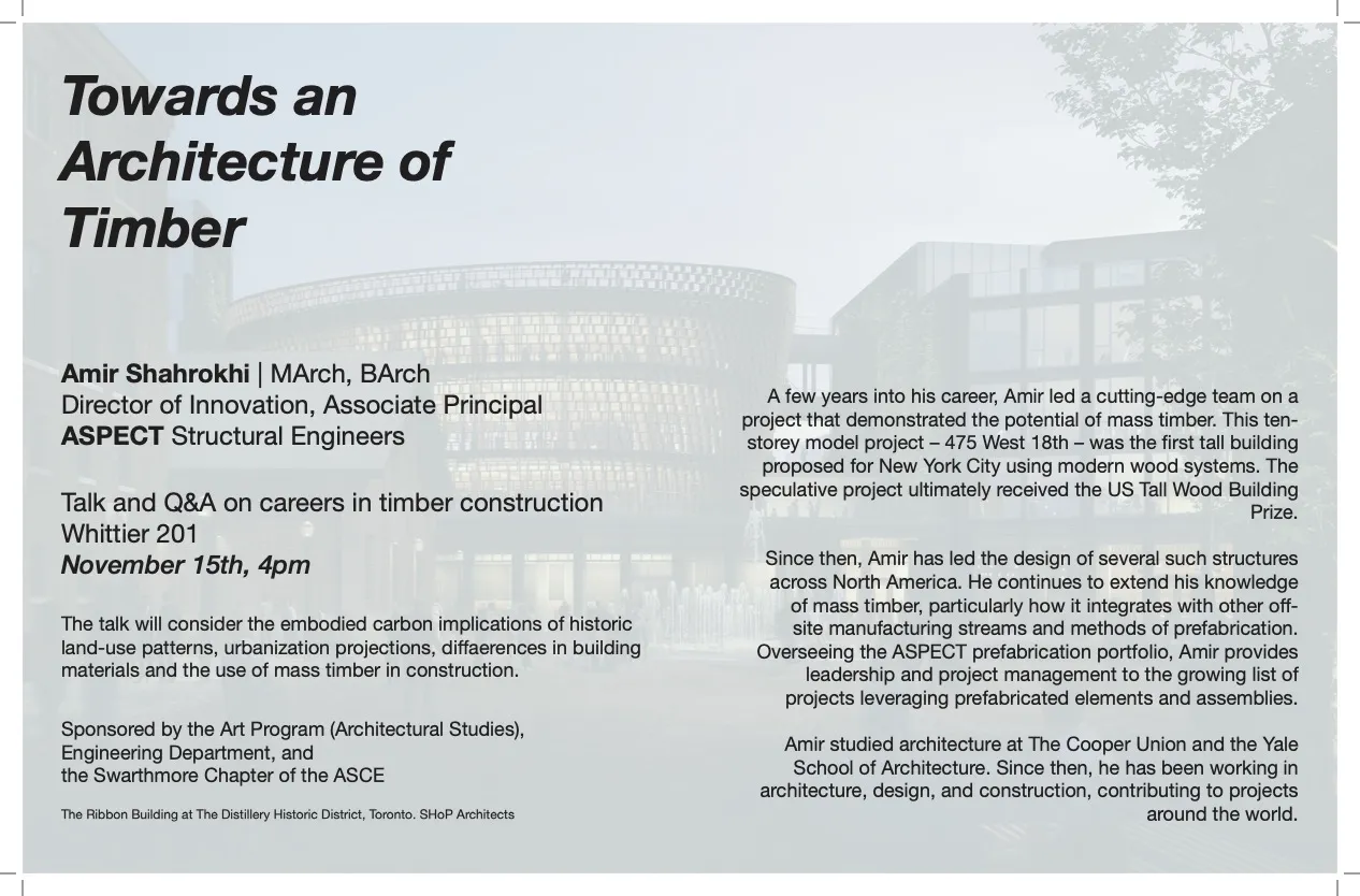 Poster for lecture. Towards an Architecture of Timber.