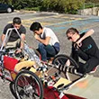 Students work on their eco car