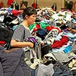 A women shops the annual rummage sale