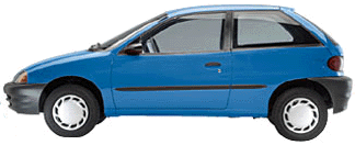 Blue compact car
