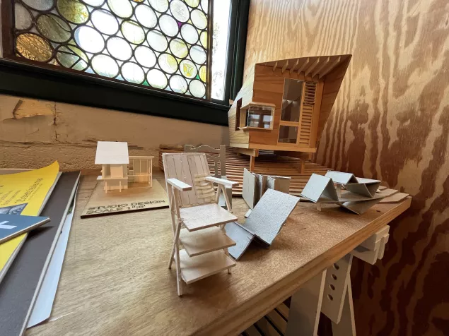 Student artwork from Studio Architecture course, Beardsley Hall