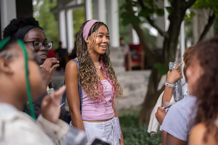 People have a conversation near Black Cultural Center