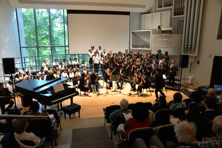 Audience listens to Chester Children's Chorus perform