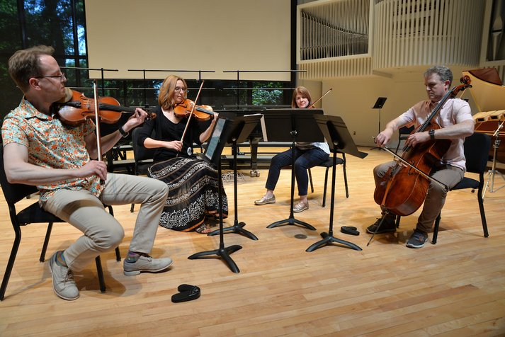 String quarter plays in Lang Performing Arts Center (LPAC)