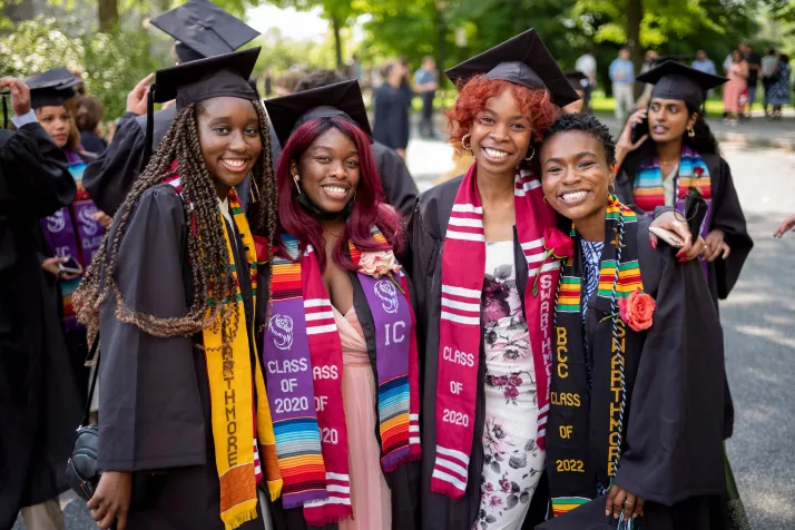 Group of students pose at commencement