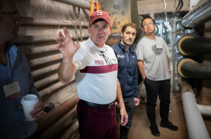 Andy Feick gives tour of geothermal exchange plant