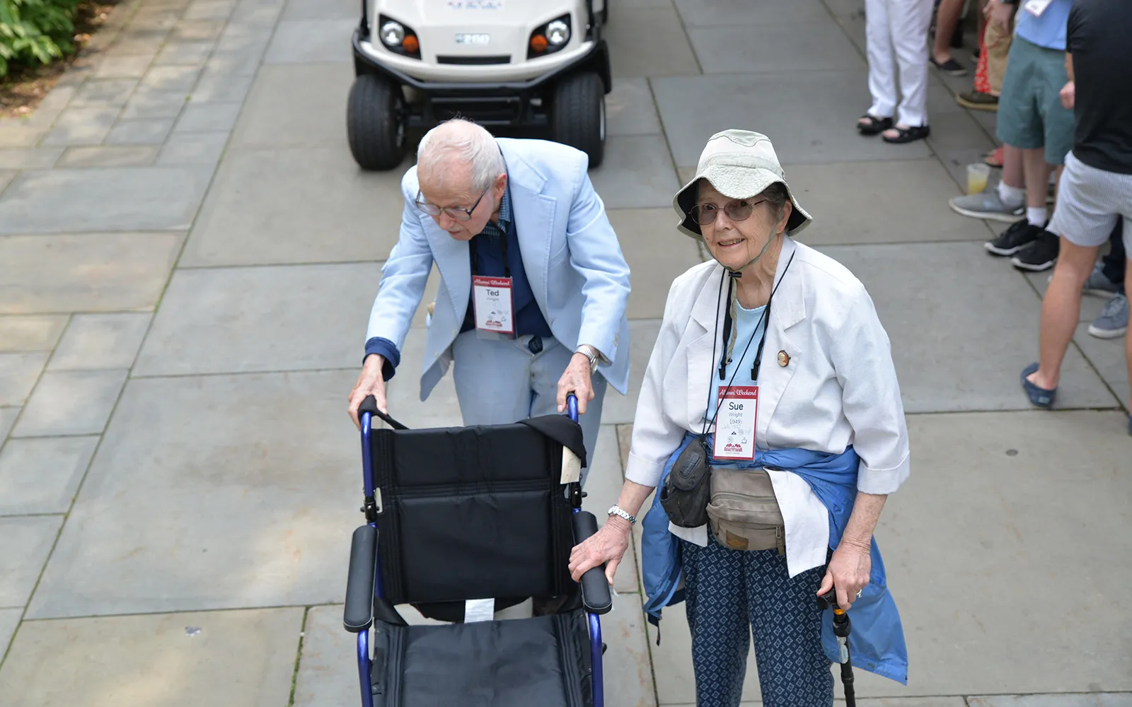 Ted and Sue Wright '49 lead the Parade of Classes.