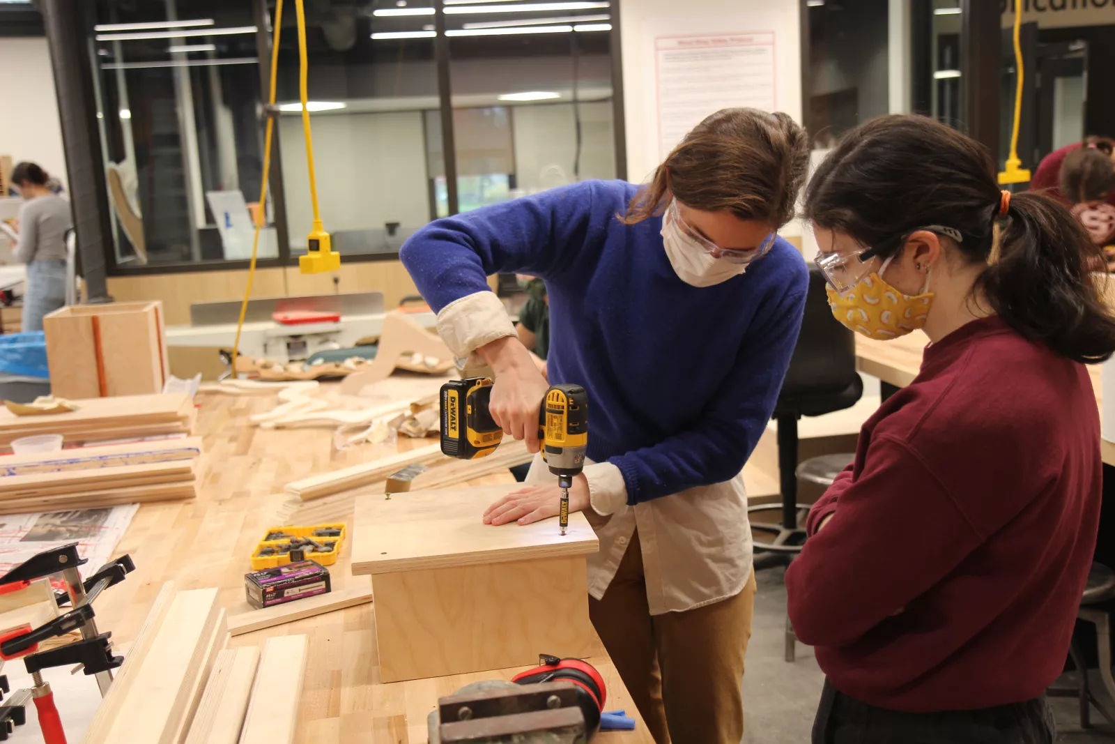 Assistant Professor Jody Joyner instructing students during Sculpture I: Form, Material and Process course