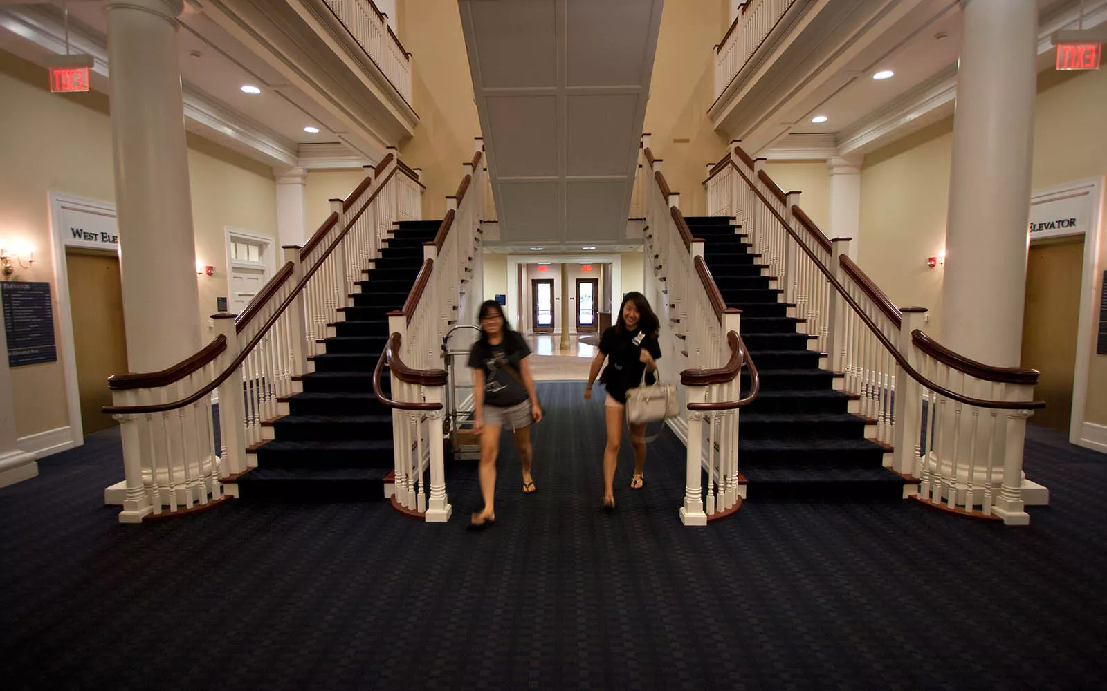 Double staircase inside Parrish Hall