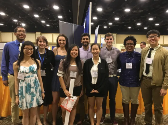 Left to right. Back row. Aaron Holmes ’18, Mackinsey Smith ‘19, Hayley Raymond ’18, Arka Rao ‘18, Henry Wilson ’18, Laela Ezra ‘19, Allan Gao ‘19. Front row. Linda Lin ‘20, Elise Kim ‘18, and Linda Lee ‘18. Not pictured, Audra Woodside ’19.