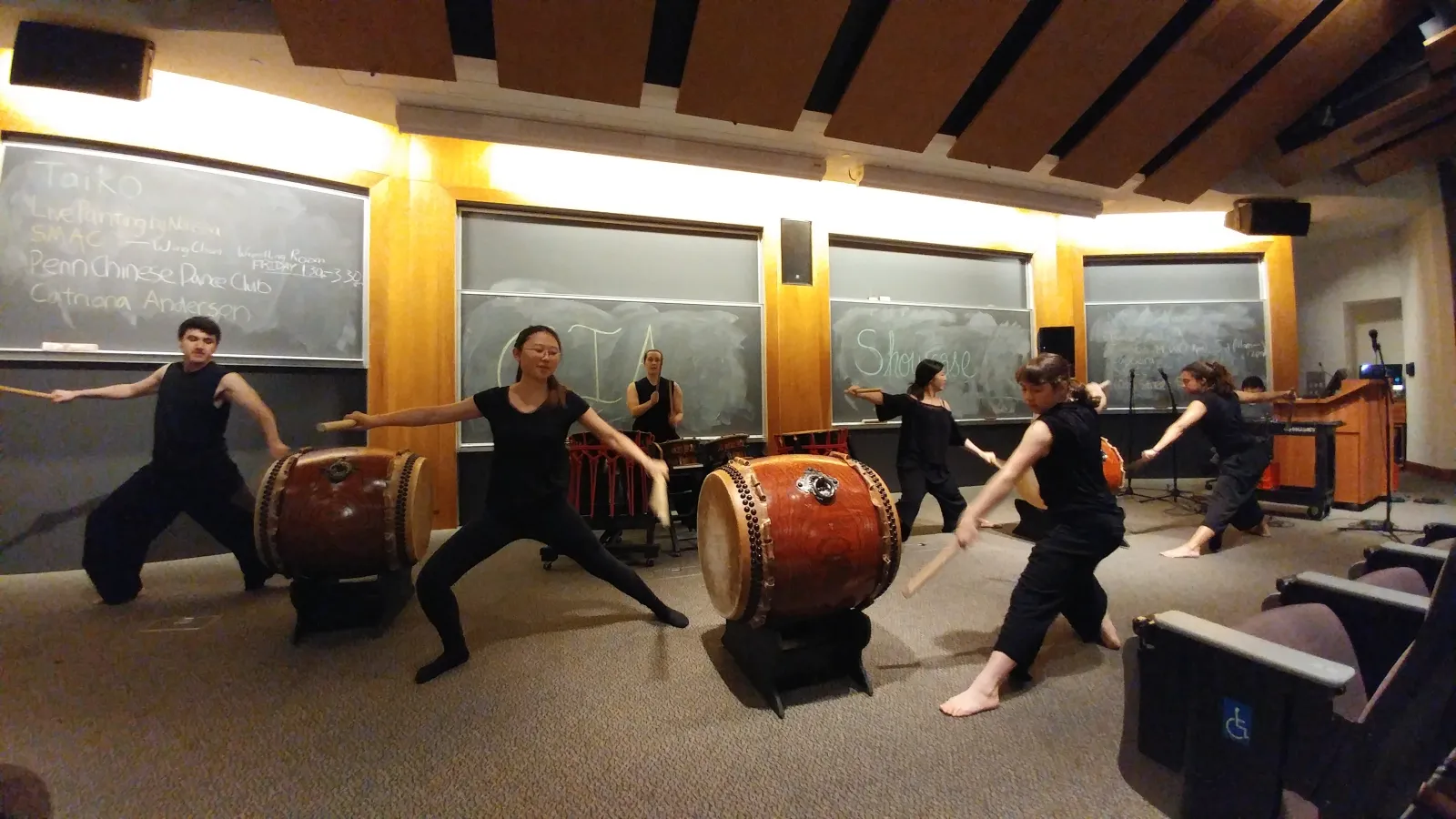 Students playing drums for CIA showcase