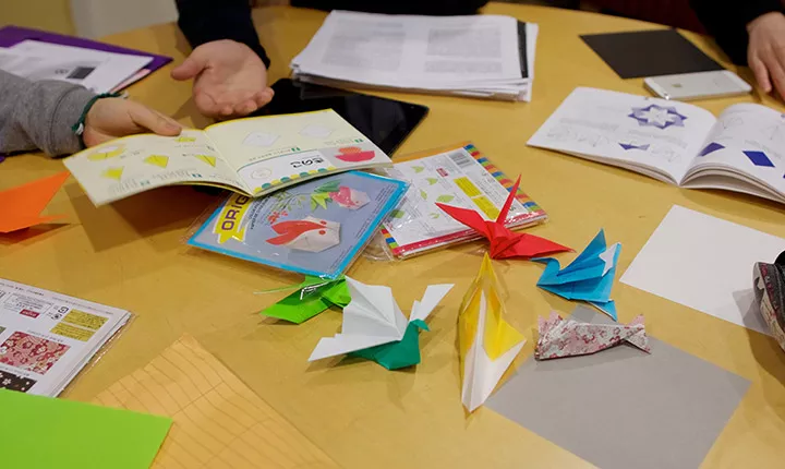 Origami swans