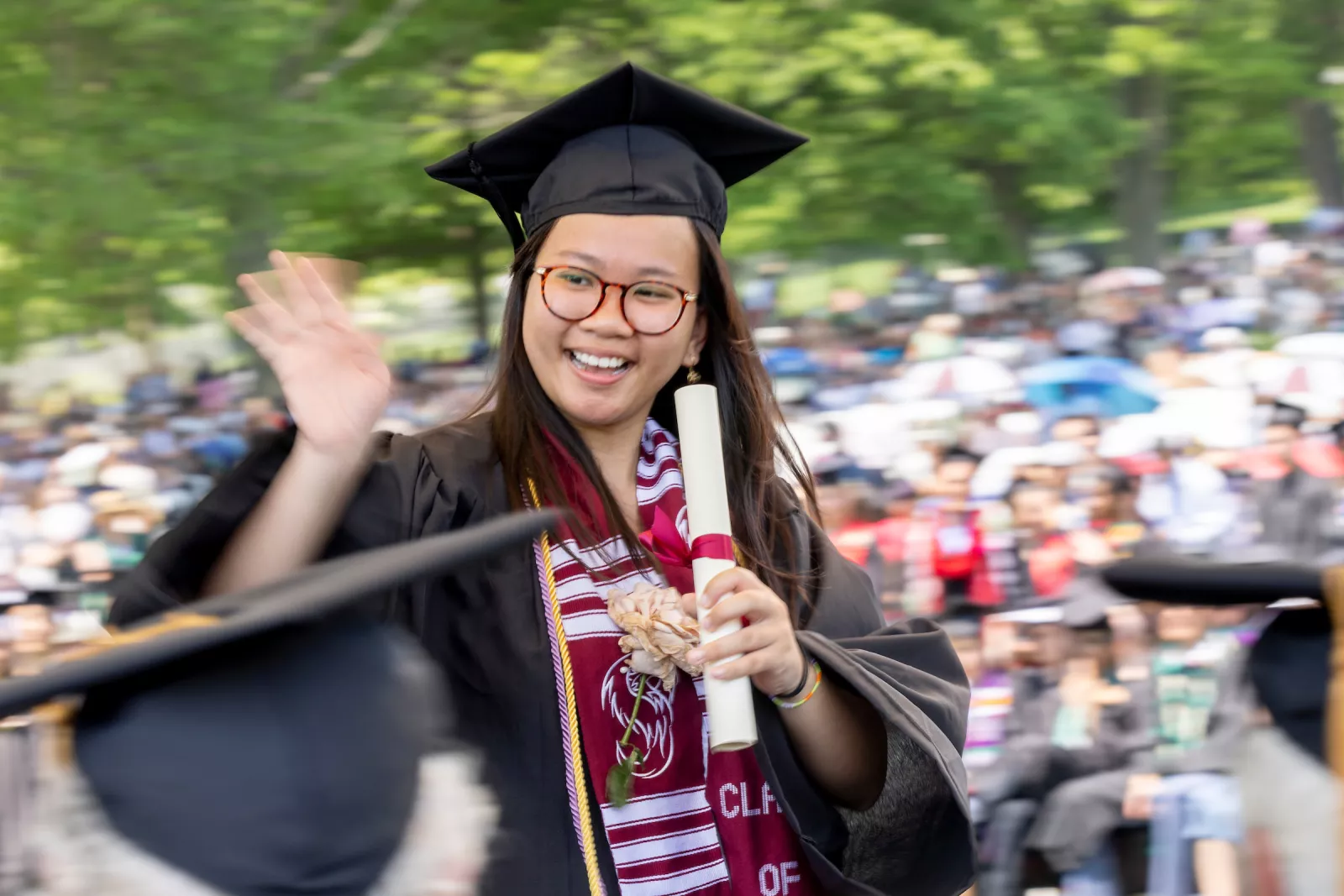 Student receives diploma