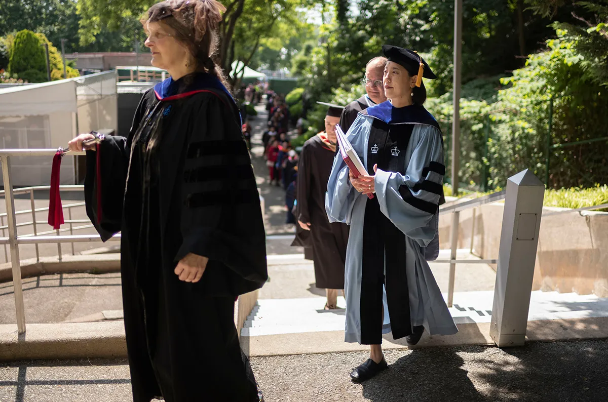 Tomoko Sakomura in procession during commencement ceremony