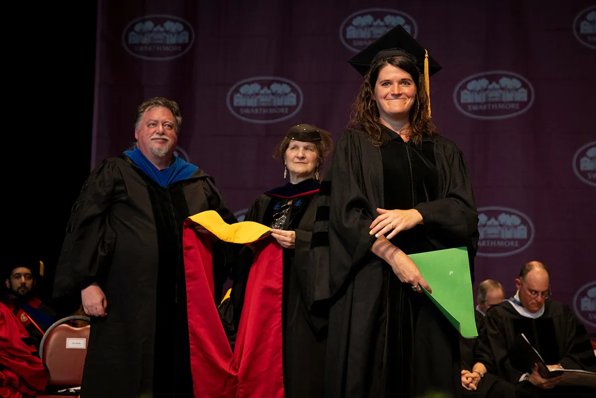 Lulu Miller '05 receives honorary degree robe