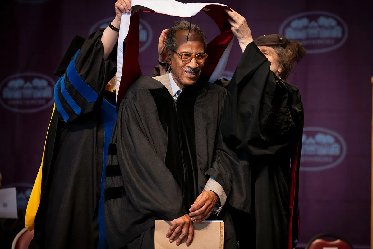 Louis Massiah receives honorary degree rober