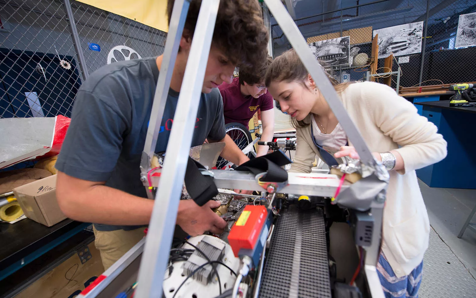 students working on an project