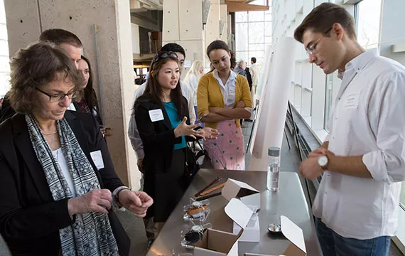 A student presents his project