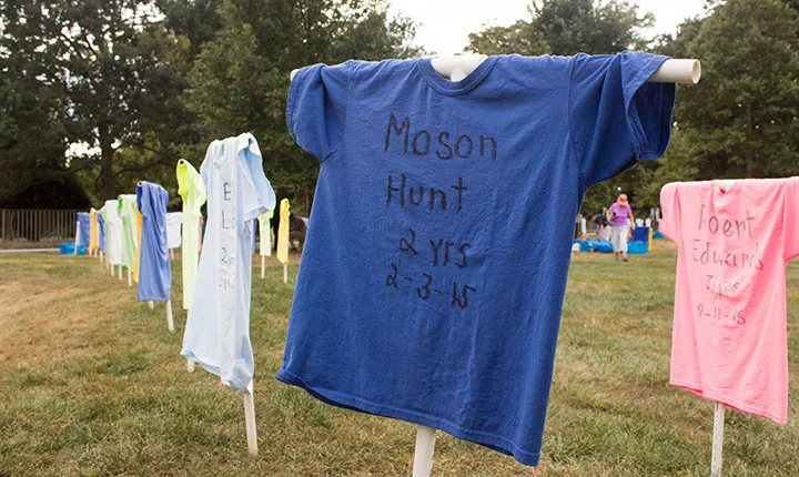 T-shirts on display