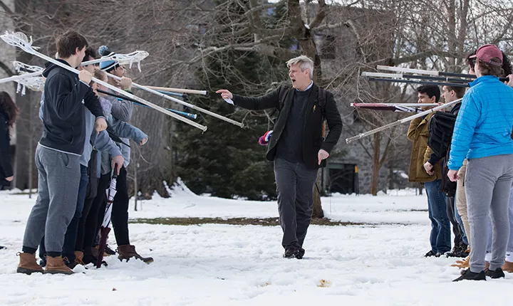 Professor Morton readies students for battle