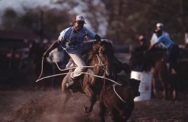 Roping competion at a small rodeo outside Dallas.