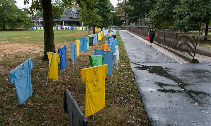 T-shirts on display