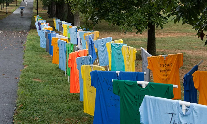 T-shirts on display