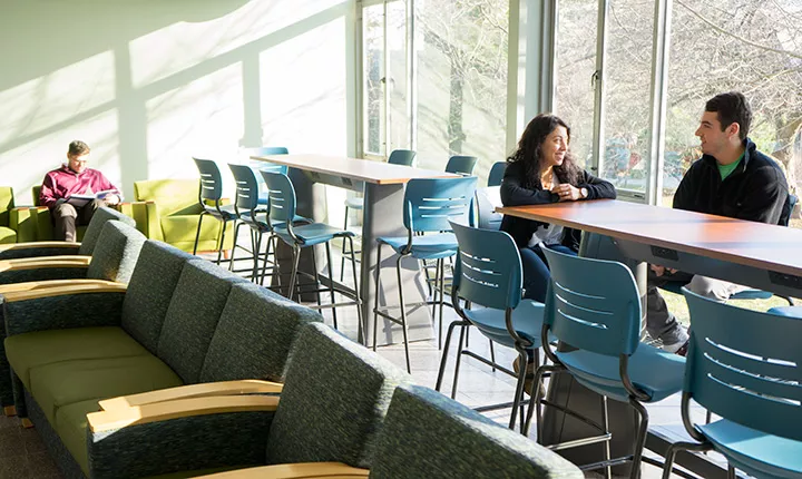 Students in the new lounge