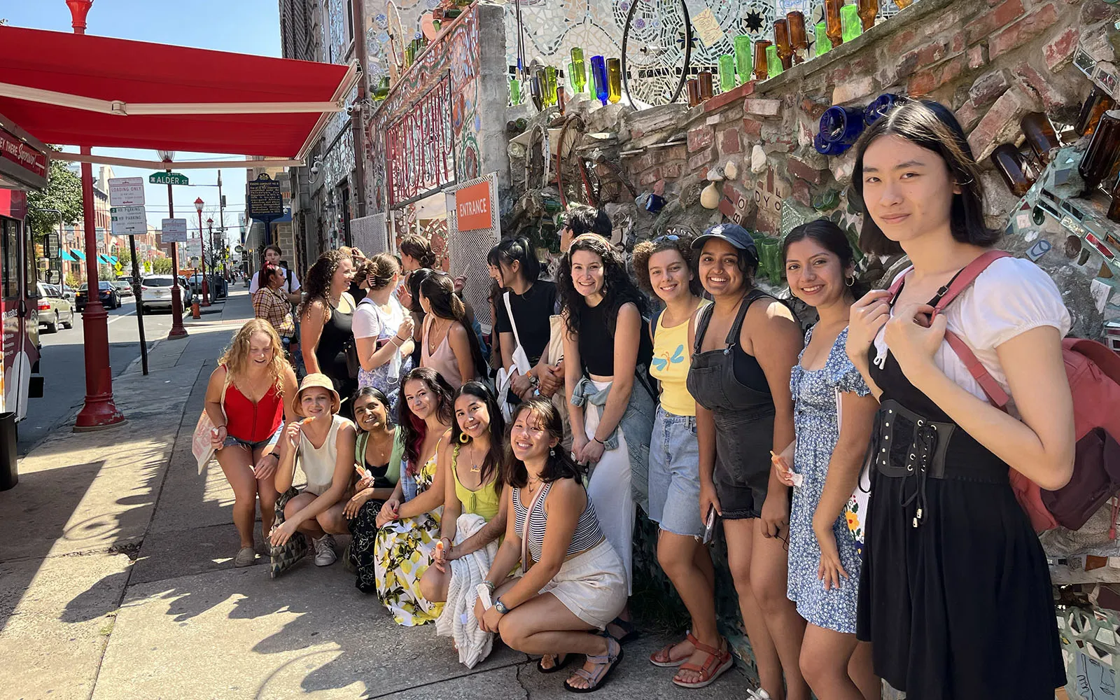 students on a guided tour of Philly