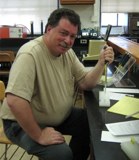 Man working at a lab bench