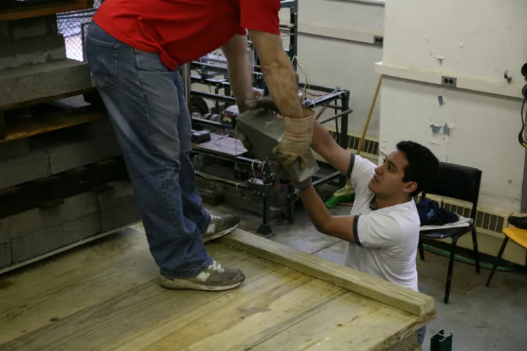 Students participating in the Bridge Competition