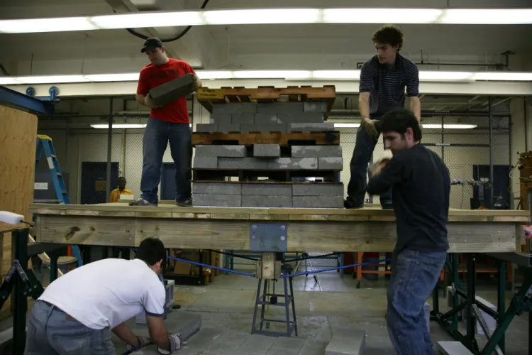 Students participating in the Bridge Competition