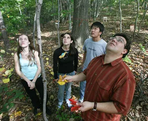 Jose-Luis Machado and students in Crum Woods