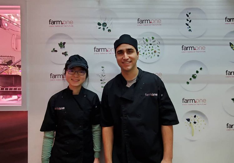 Jess Karol '16 hosted Elena Lee '23 at Farm.One, a startup that uses vertical farming to grow rare produce in Brooklyn.