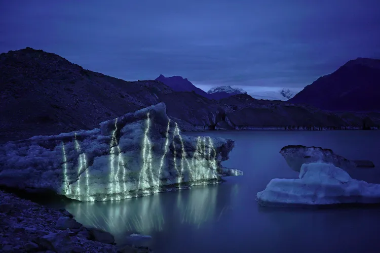 Glacier at night