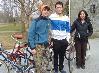 Members of the Swarthmore bike share program.