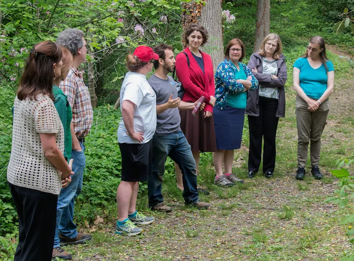 Mike Rolli guides group on mushroom walk