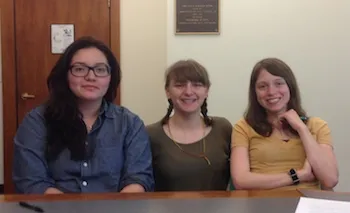 Lupita Barrientos '17, Lily Tyson '17, and Cara Ehlenfeldt '16