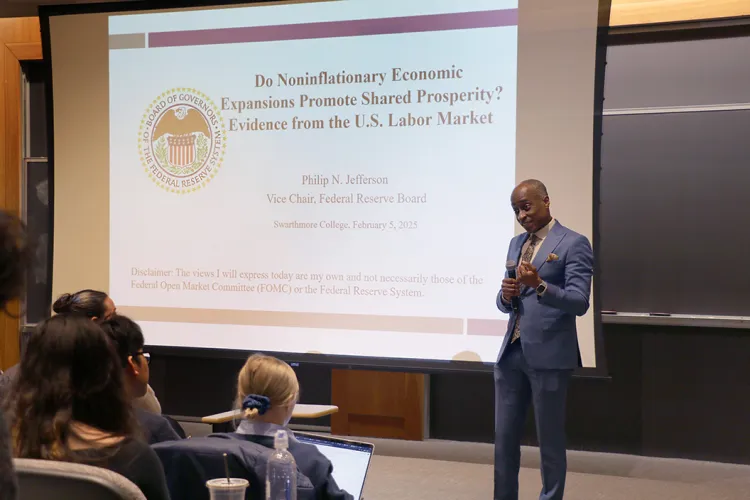 Philip Jefferson gives presentation in lecture hall