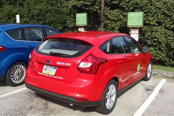 zip cars in ben west lot