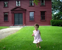 Alan's daughter, Chloe, on Whitehall's front lawn.