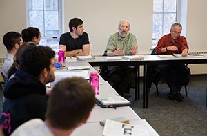 Ken Sharpe and Barry Schwartz in class