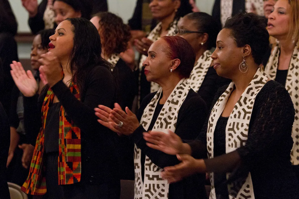 Swarthmore College Alumni Gospel Choir during a performance