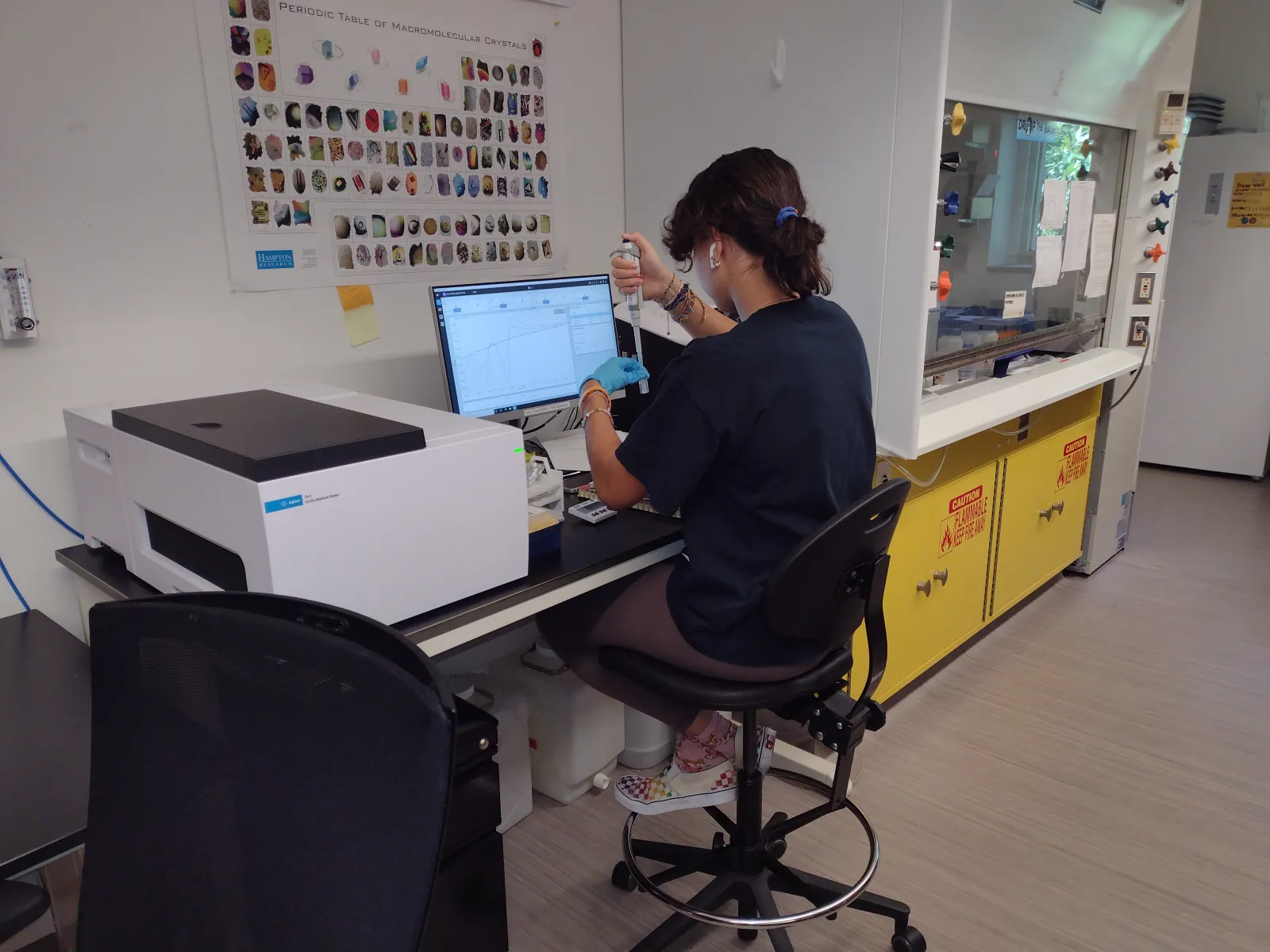 Photo of student at lab computer