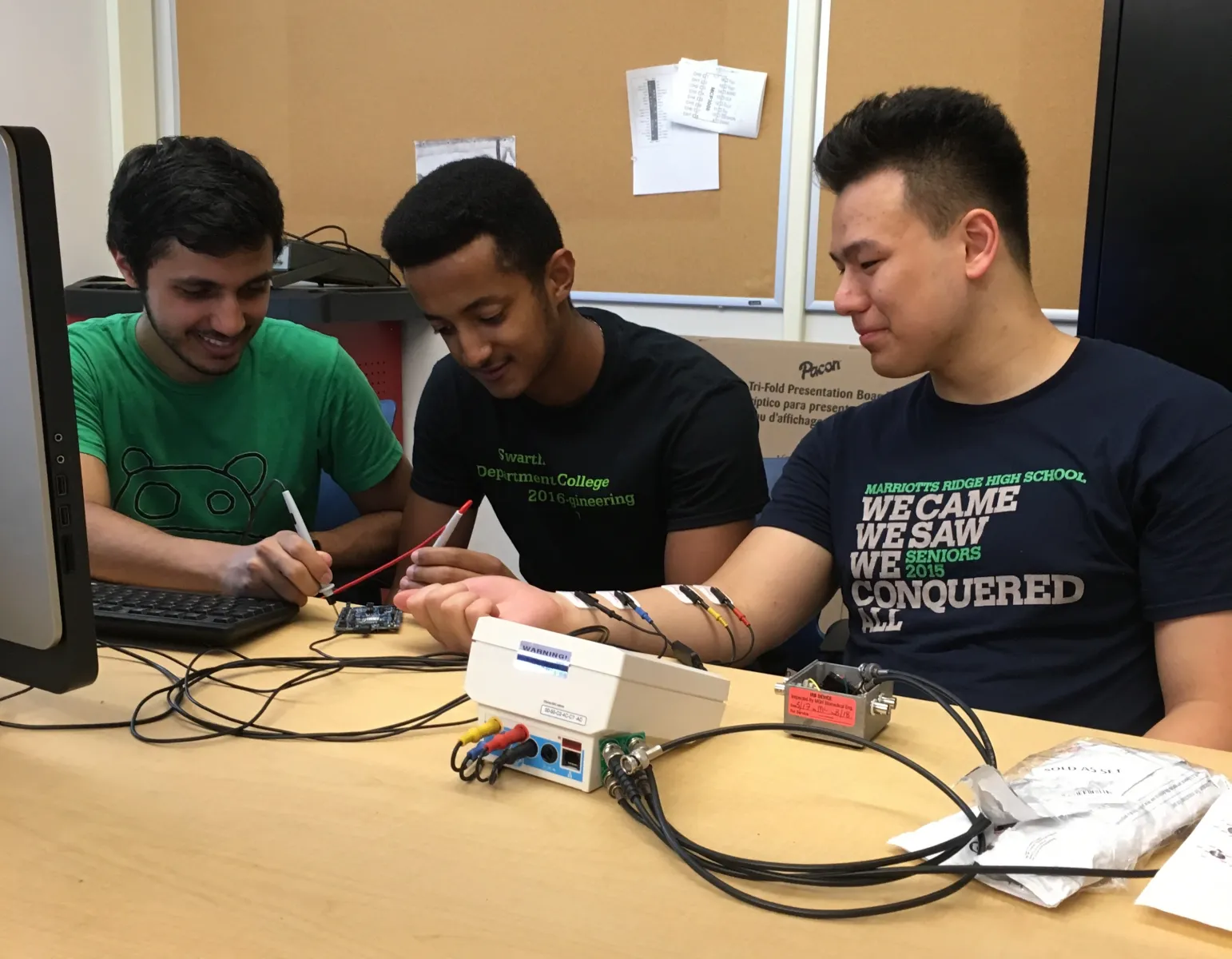 Students working in the Medical Electronics lab